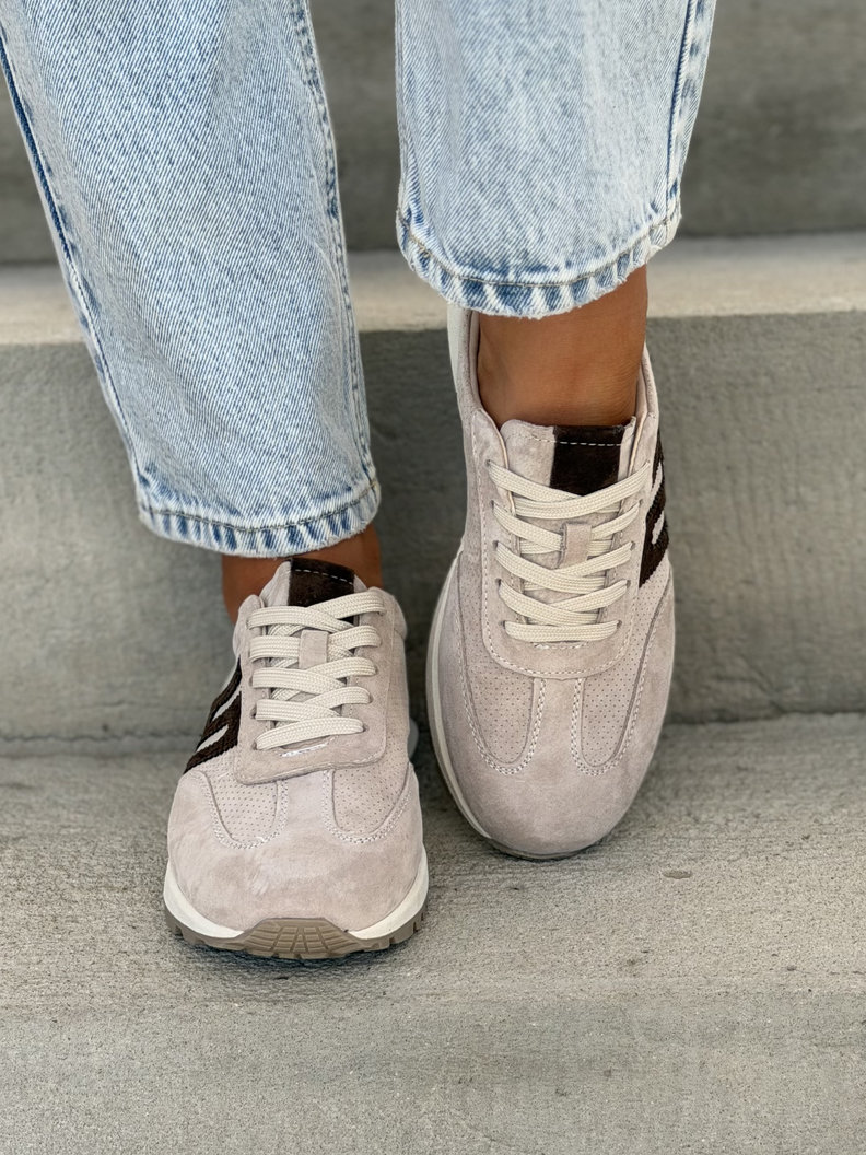MEGA LEKKIE SNEAKERSY CONTE BEIGE skóra naturalna - obrazek 5