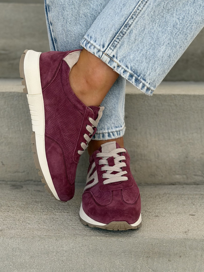 MEGA LEKKIE SNEAKERSY CONTE BURGUNDY skóra naturalna - obrazek 6