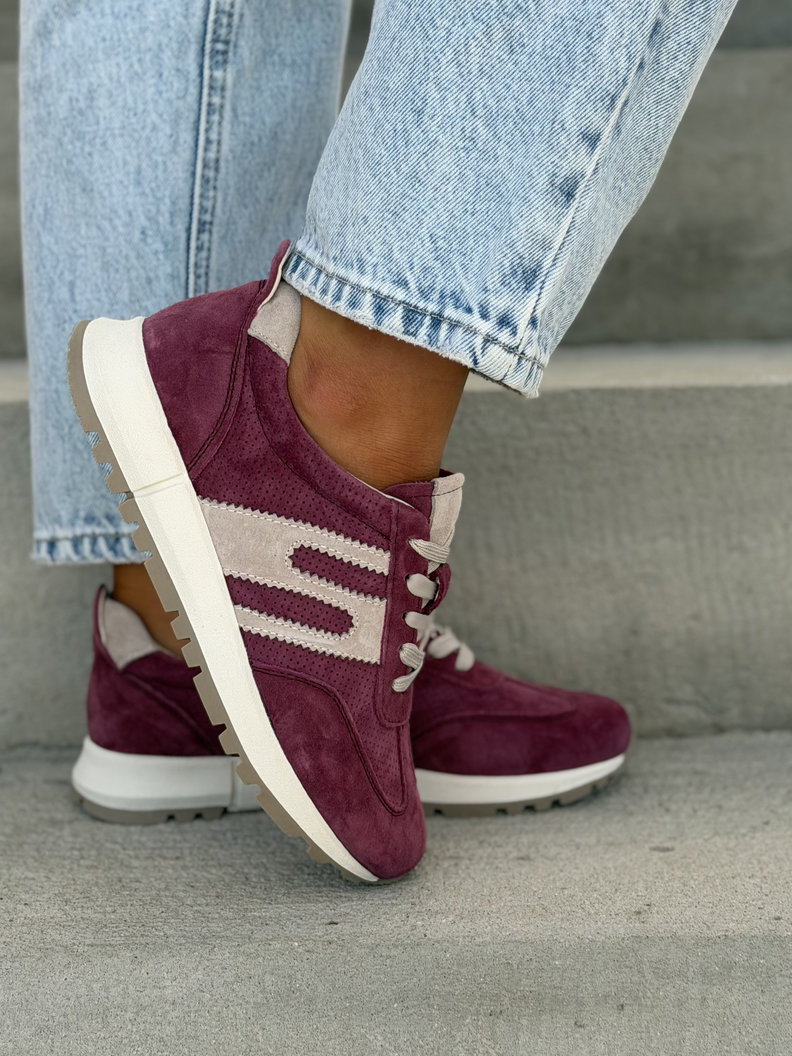 MEGA LEKKIE SNEAKERSY CONTE BURGUNDY skóra naturalna