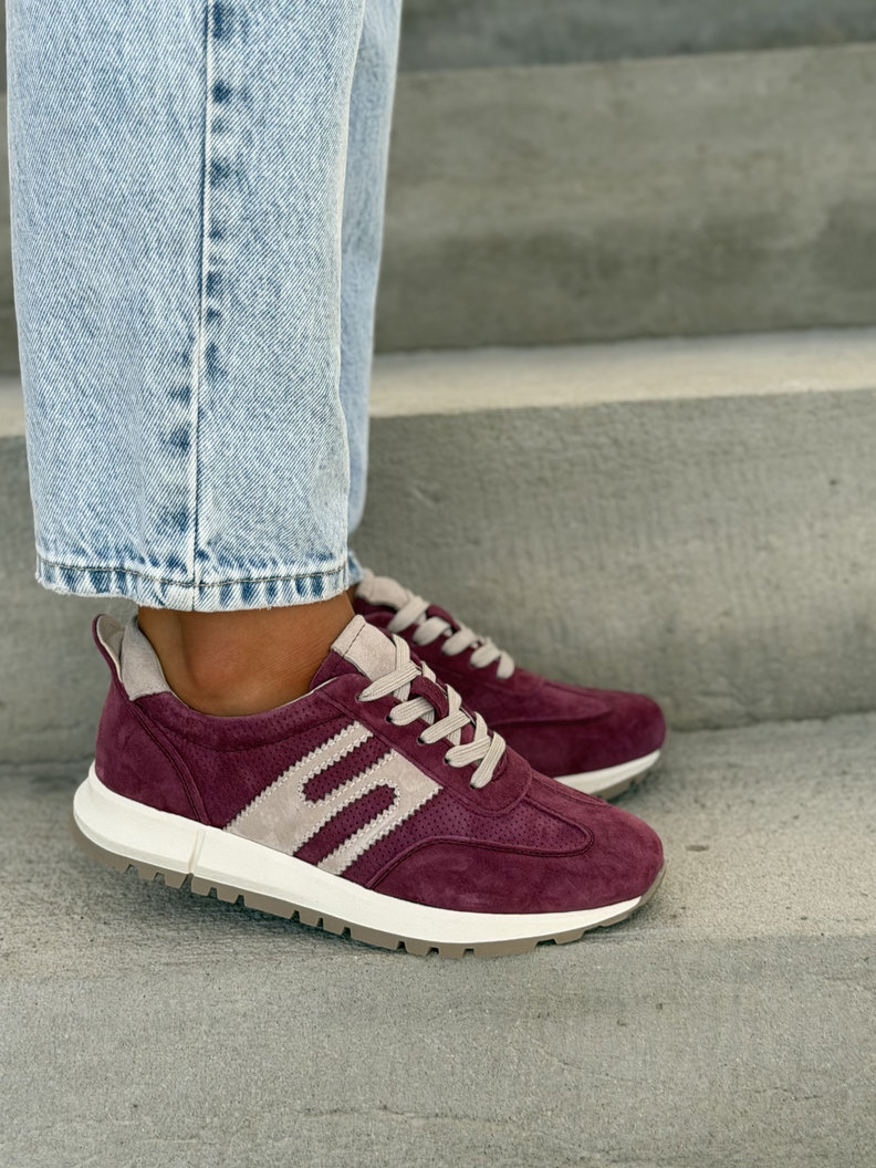 MEGA LEKKIE SNEAKERSY CONTE BURGUNDY skóra naturalna - obrazek 3