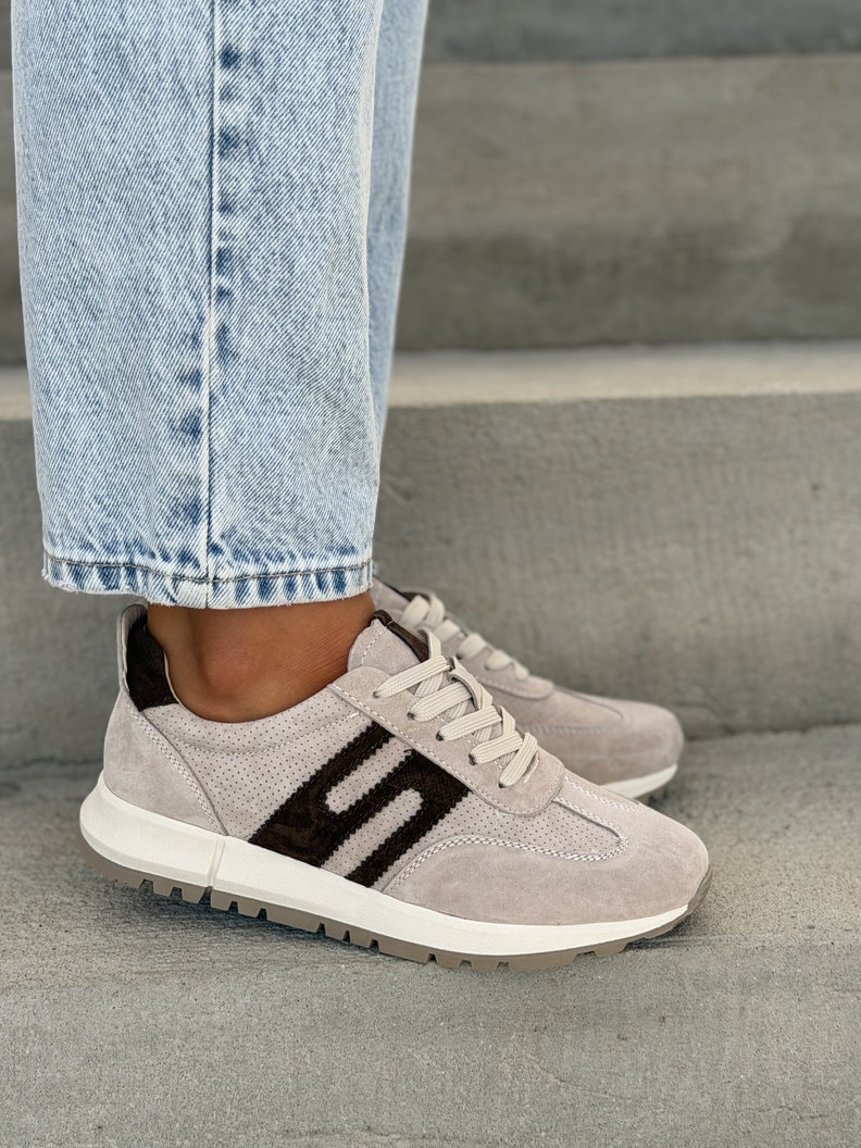 MEGA LEKKIE SNEAKERSY CONTE BEIGE skóra naturalna - obrazek 3