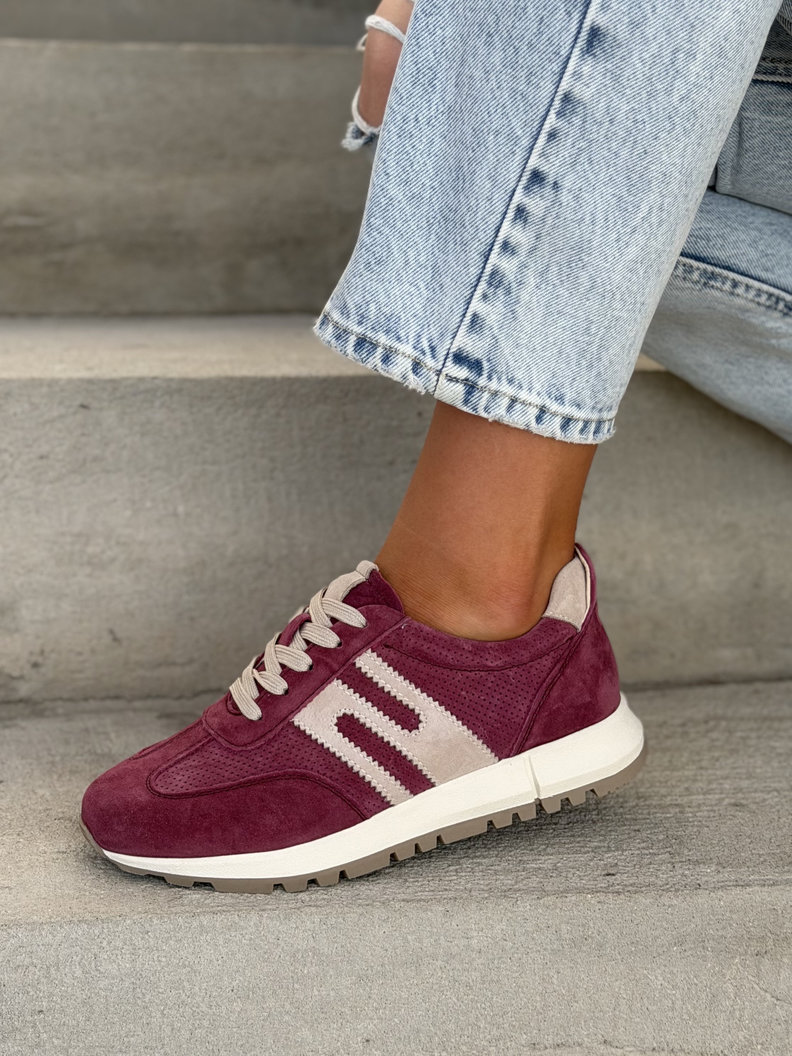 MEGA LEKKIE SNEAKERSY CONTE BURGUNDY skóra naturalna - obrazek 7