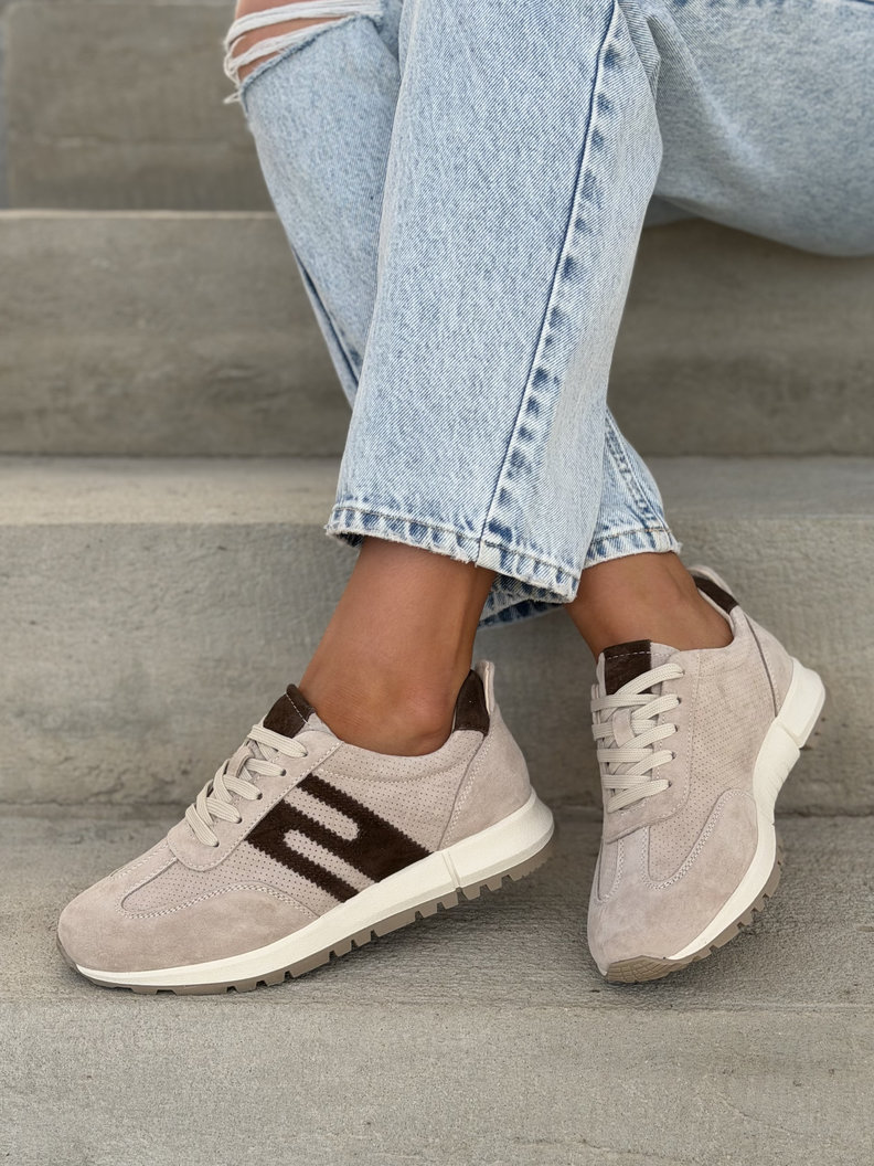 MEGA LEKKIE SNEAKERSY CONTE BEIGE skóra naturalna - obrazek 7