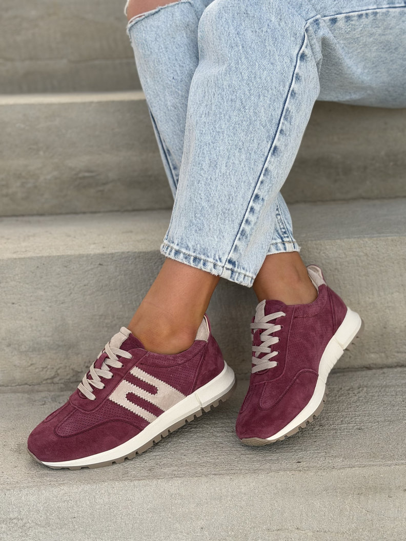 MEGA LEKKIE SNEAKERSY CONTE BURGUNDY skóra naturalna - obrazek 8