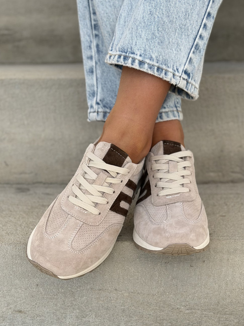 MEGA LEKKIE SNEAKERSY CONTE BEIGE skóra naturalna - obrazek 8