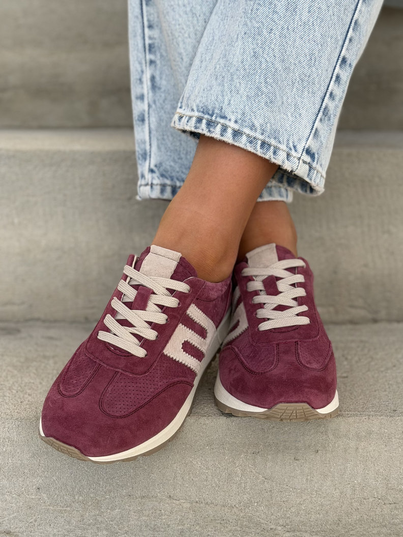MEGA LEKKIE SNEAKERSY CONTE BURGUNDY skóra naturalna - obrazek 9