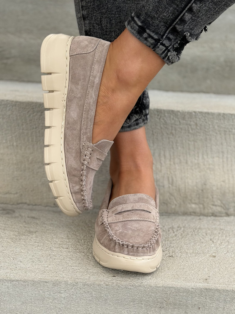 MOKASYNY DAMSKIE LUSORE BEIGE skóra naturalna - obrazek 5