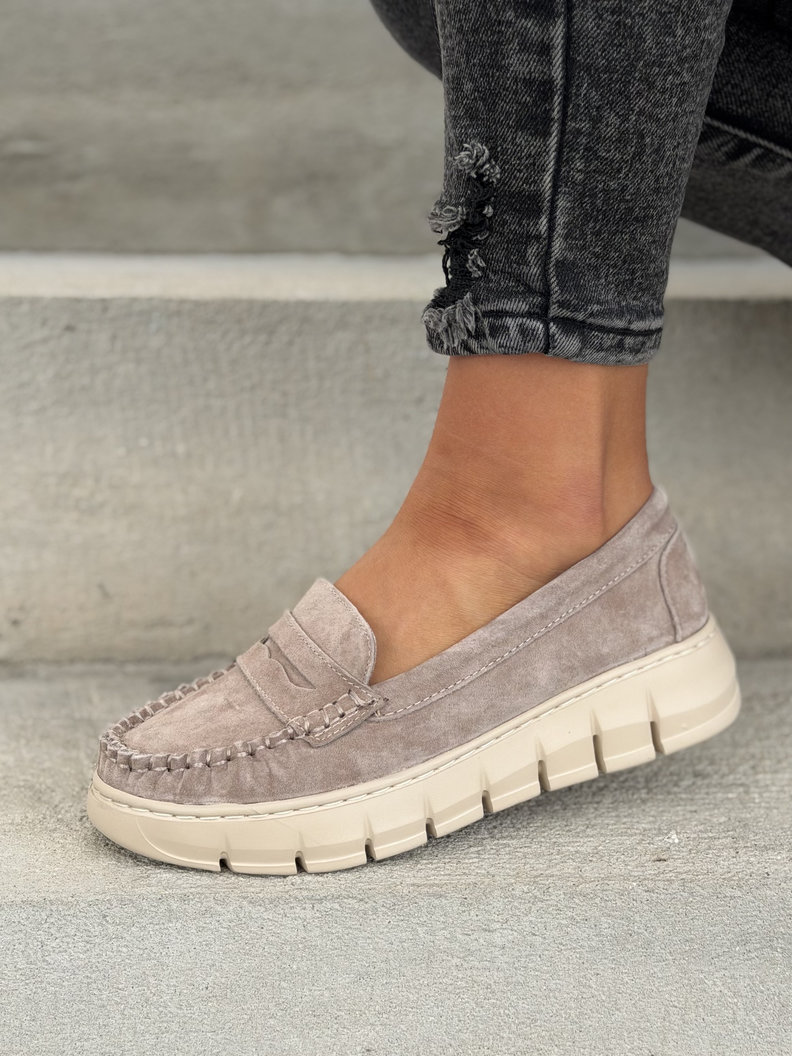 MOKASYNY DAMSKIE LUSORE BEIGE skóra naturalna - obrazek 7