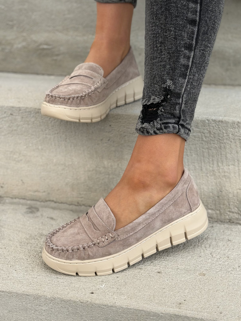MOKASYNY DAMSKIE LUSORE BEIGE skóra naturalna - obrazek 8