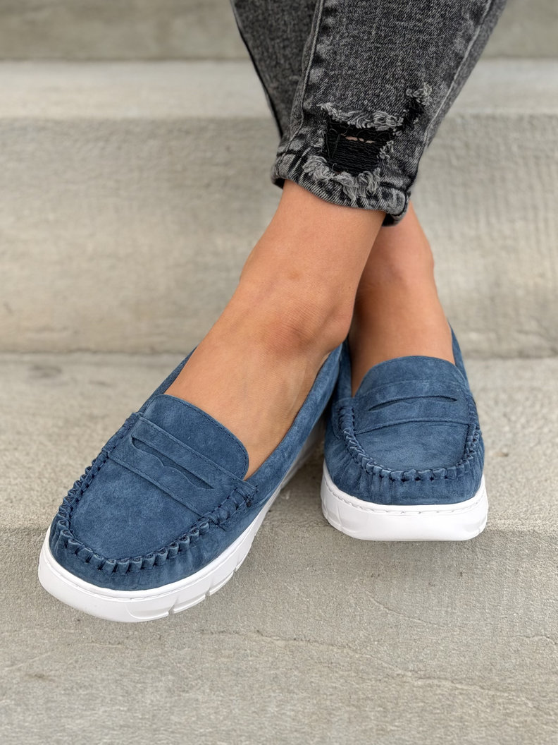 MOKASYNY DAMSKIE LUSORE JEANS BLUE skóra naturalna - obrazek 9