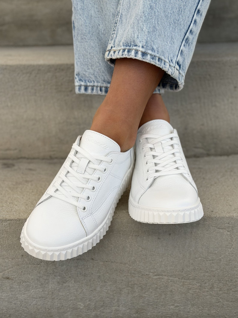 Minimalistyczne trampki KAZADII ELEVE ALL WHITE skóra naturalna - obrazek 10