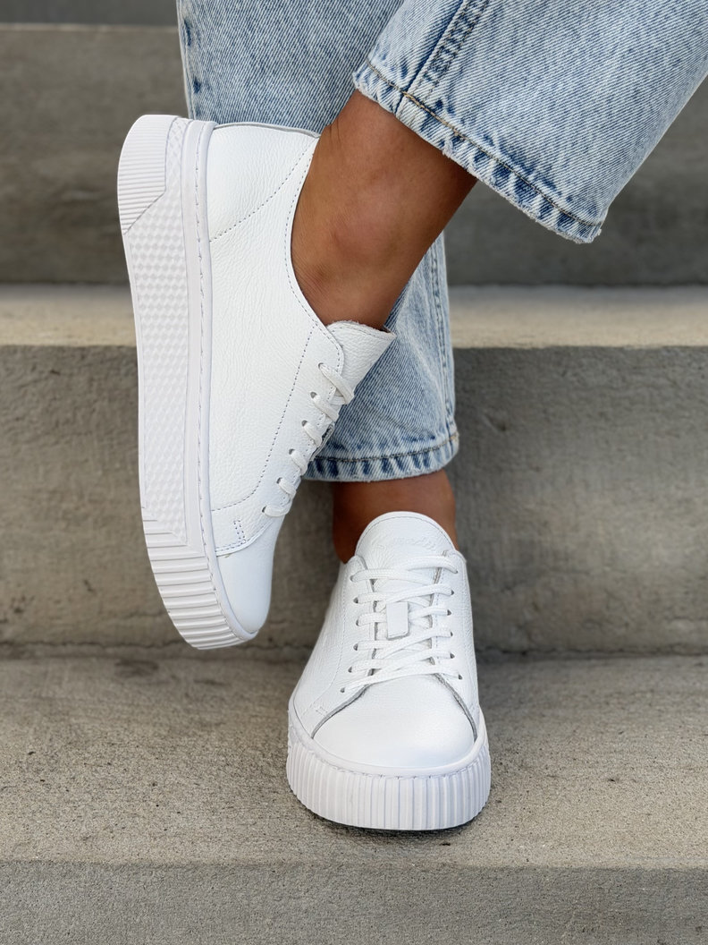 Minimalistyczne trampki KAZADII MILAGRO WHITE skóra naturalna - obrazek 6
