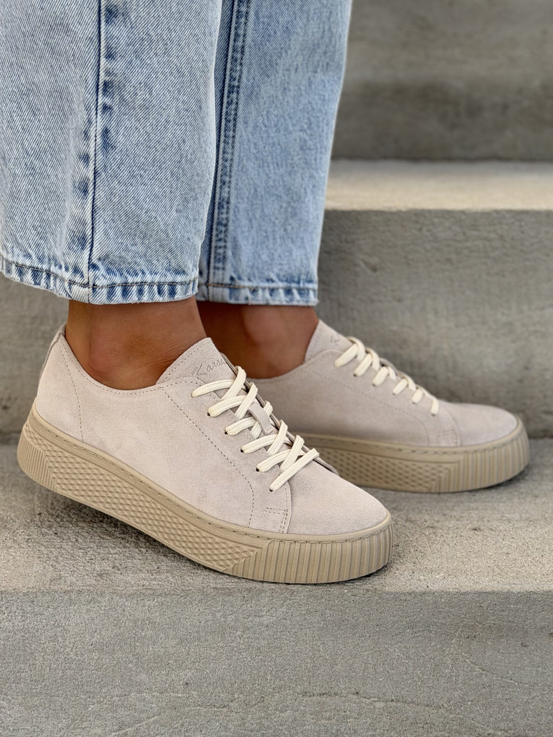 Minimalistyczne trampki KAZADII MILAGRO BEIGE SUEDE skóra naturalna - obrazek 7