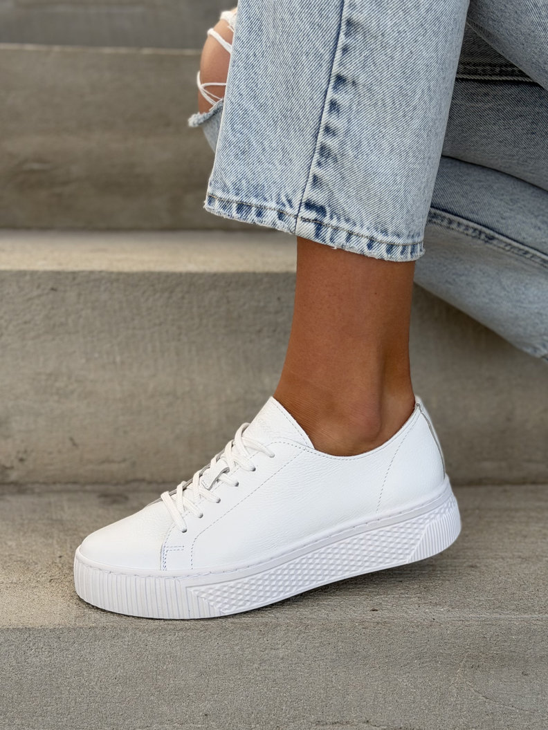 Minimalistyczne trampki KAZADII MILAGRO WHITE skóra naturalna