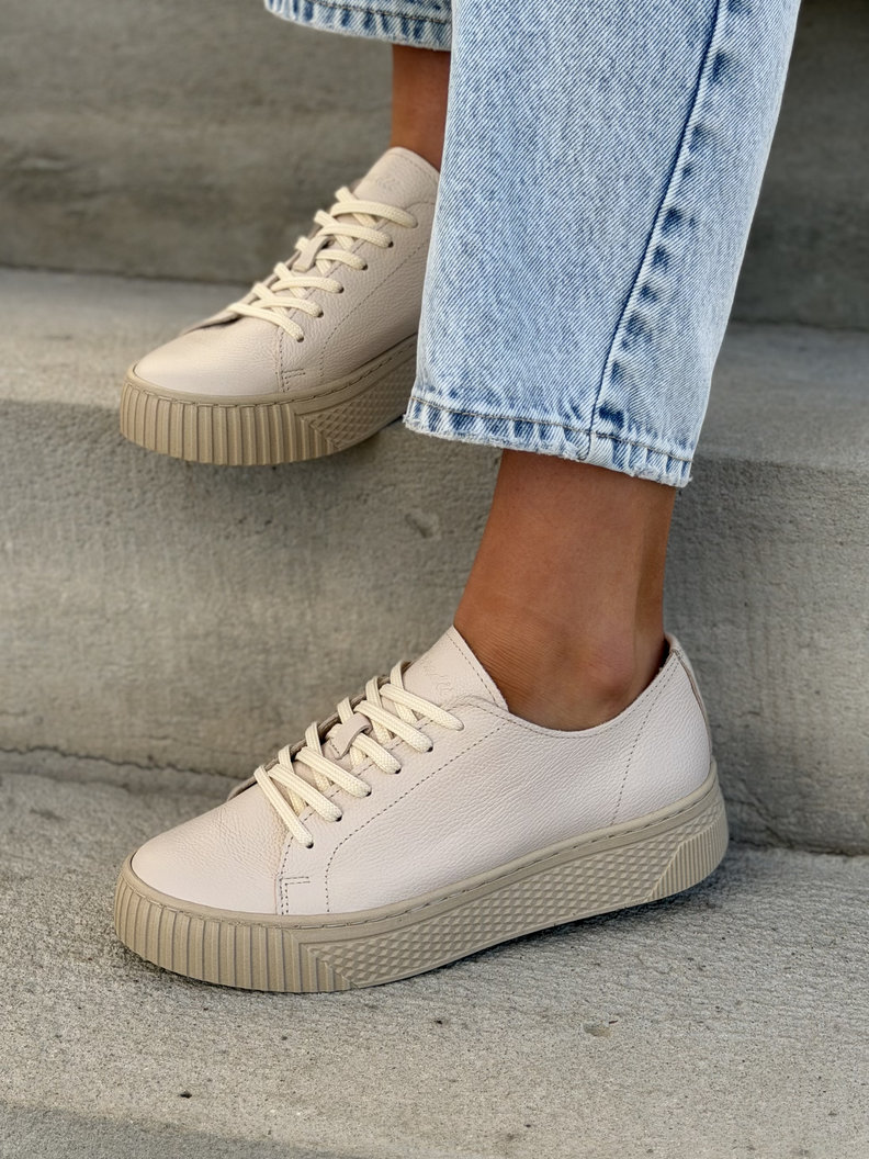 Minimalistyczne trampki KAZADII MILAGRO BEIGE GRAIN skóra naturalna - obrazek 3