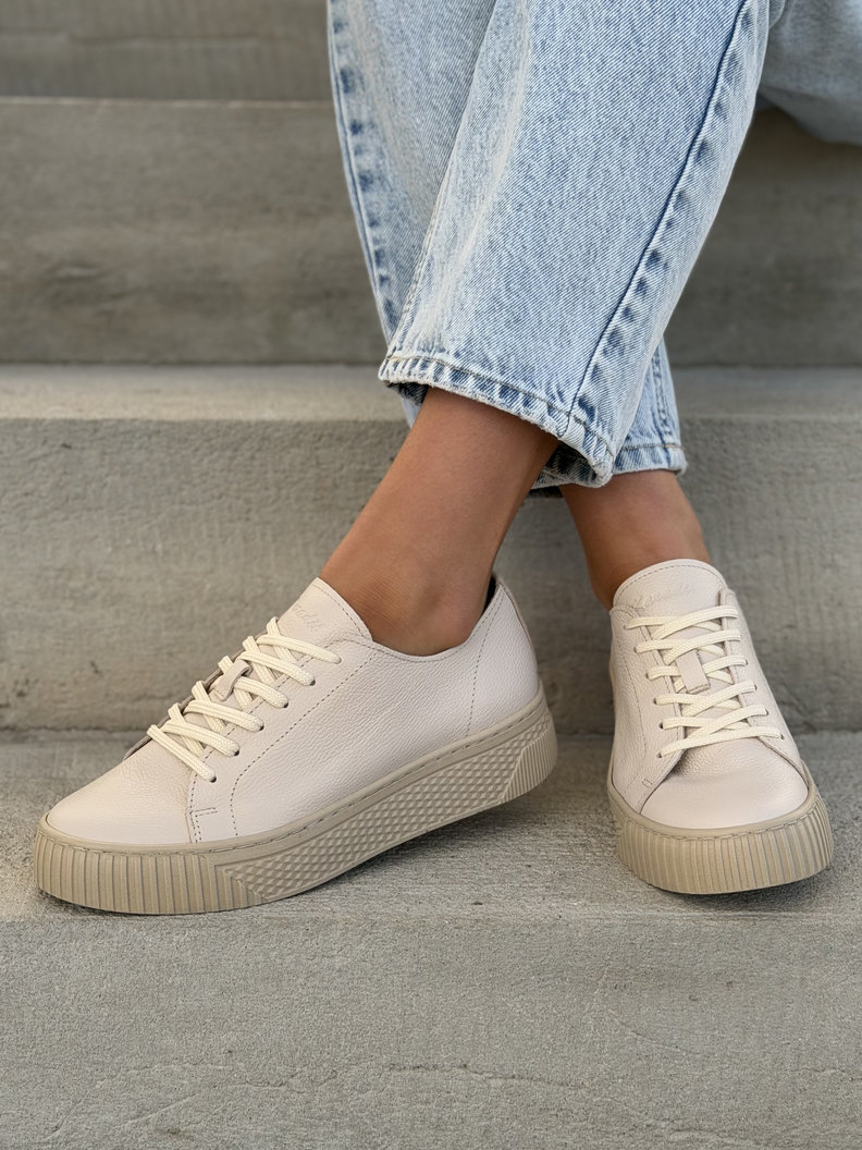 Minimalistyczne trampki KAZADII MILAGRO BEIGE GRAIN skóra naturalna - obrazek 8