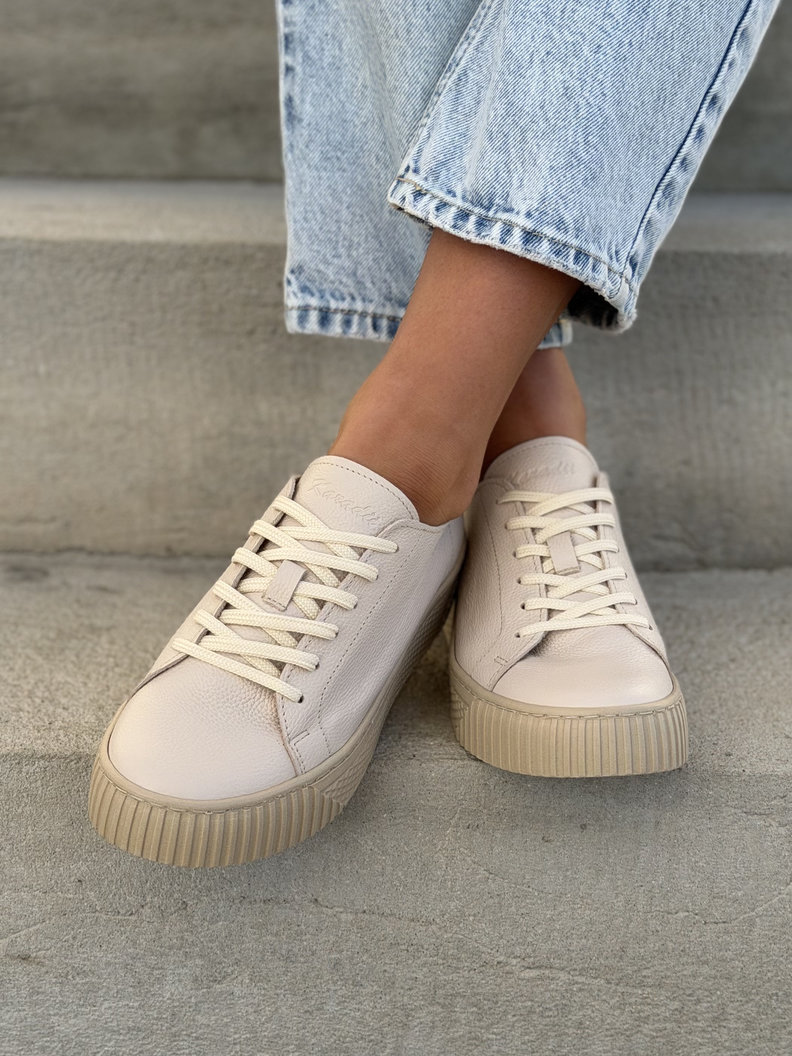 Minimalistyczne trampki KAZADII MILAGRO BEIGE GRAIN skóra naturalna - obrazek 9