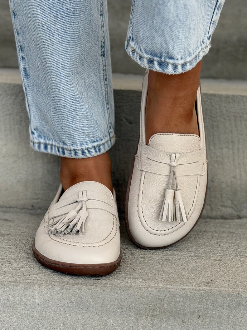 Mokasyny KAZADII BAREFOOT FRESIA BEIGE skóra naturalna - obrazek 3