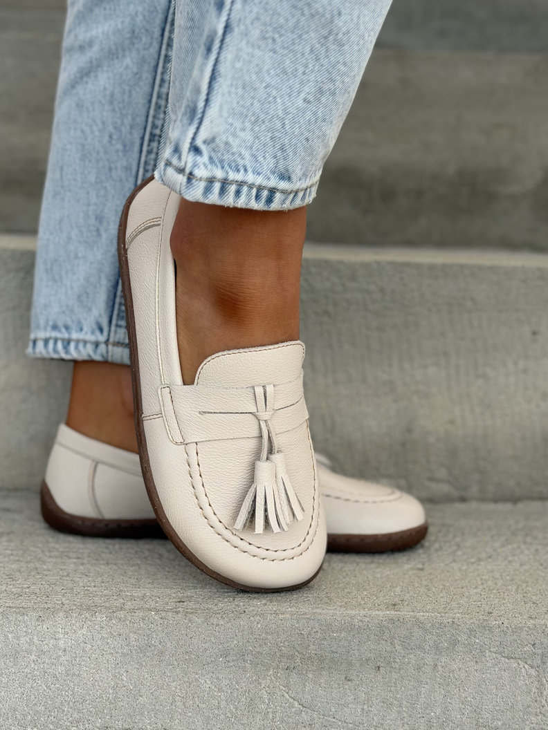 Mokasyny KAZADII BAREFOOT FRESIA BEIGE skóra naturalna - obrazek 7