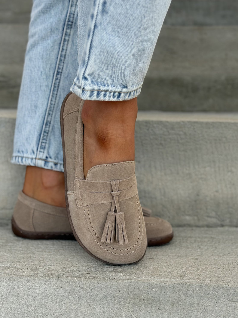 Mokasyny KAZADII BAREFOOT FRESIA BEIGE SUEDE skóra naturalna - obrazek 6