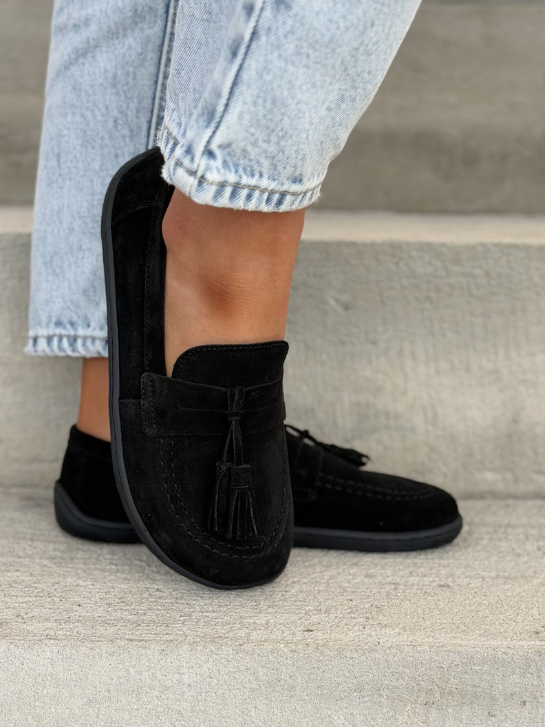 Mokasyny KAZADII BAREFOOT FRESIA BLACK skóra naturalna - obrazek 5