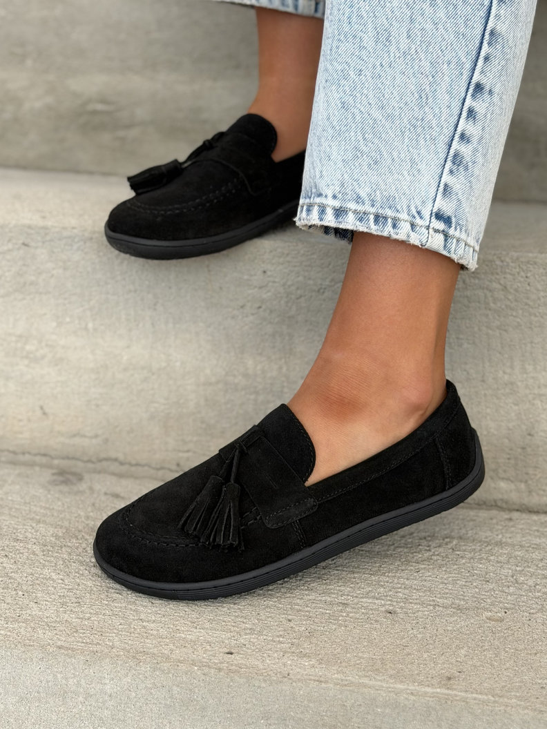 Mokasyny KAZADII BAREFOOT FRESIA BLACK skóra naturalna - obrazek 4