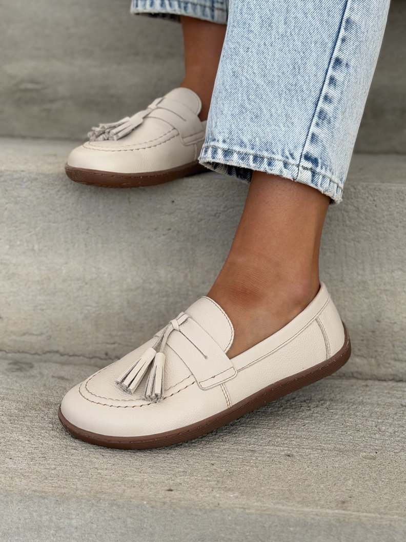 Mokasyny KAZADII BAREFOOT FRESIA BEIGE skóra naturalna - obrazek 5