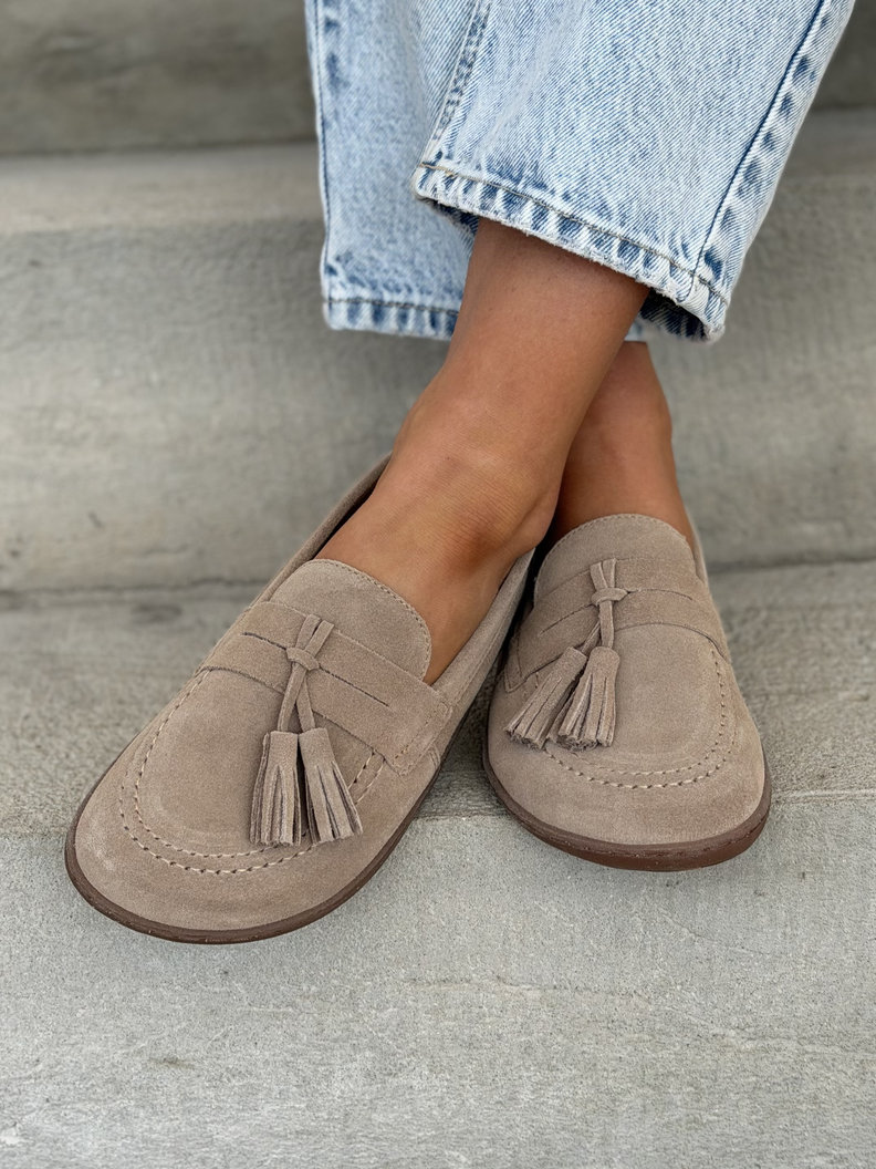 Mokasyny KAZADII BAREFOOT FRESIA BEIGE SUEDE skóra naturalna - obrazek 5