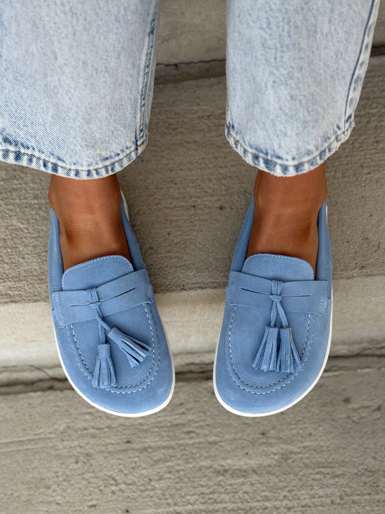 Mokasyny KAZADII BAREFOOT FRESIA BLUE skóra naturalna