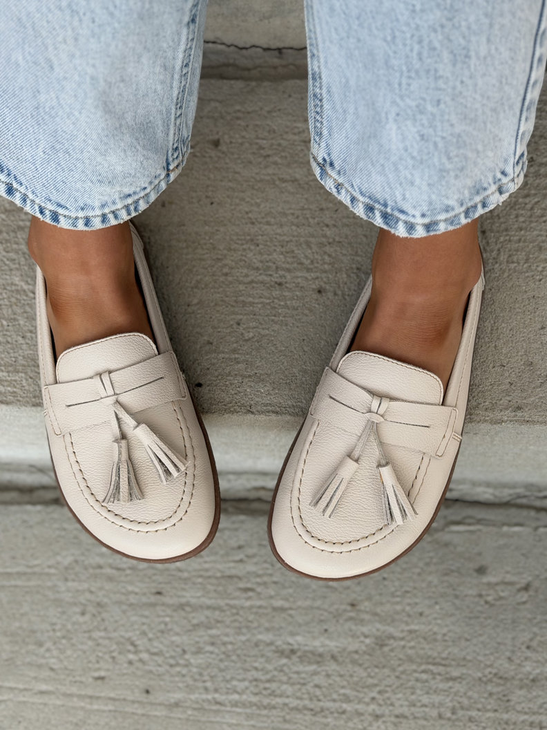 Mokasyny KAZADII BAREFOOT FRESIA BEIGE skóra naturalna