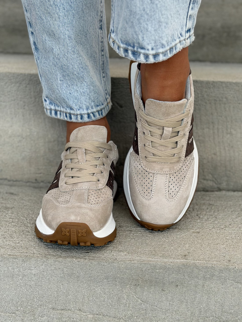 BEŻOWE SNEAKERSY ADRIENN skóra naturalna - obrazek 3