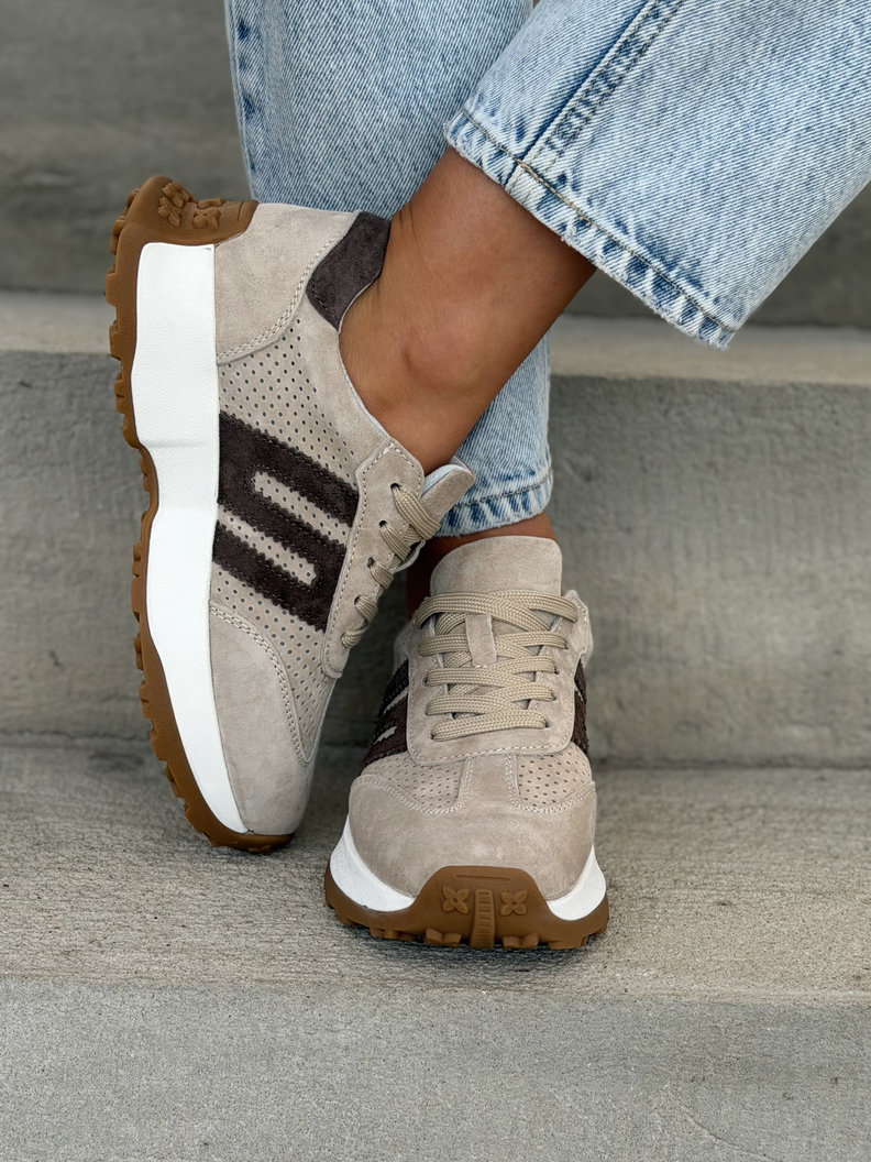BEŻOWE SNEAKERSY ADRIENN skóra naturalna - obrazek 5
