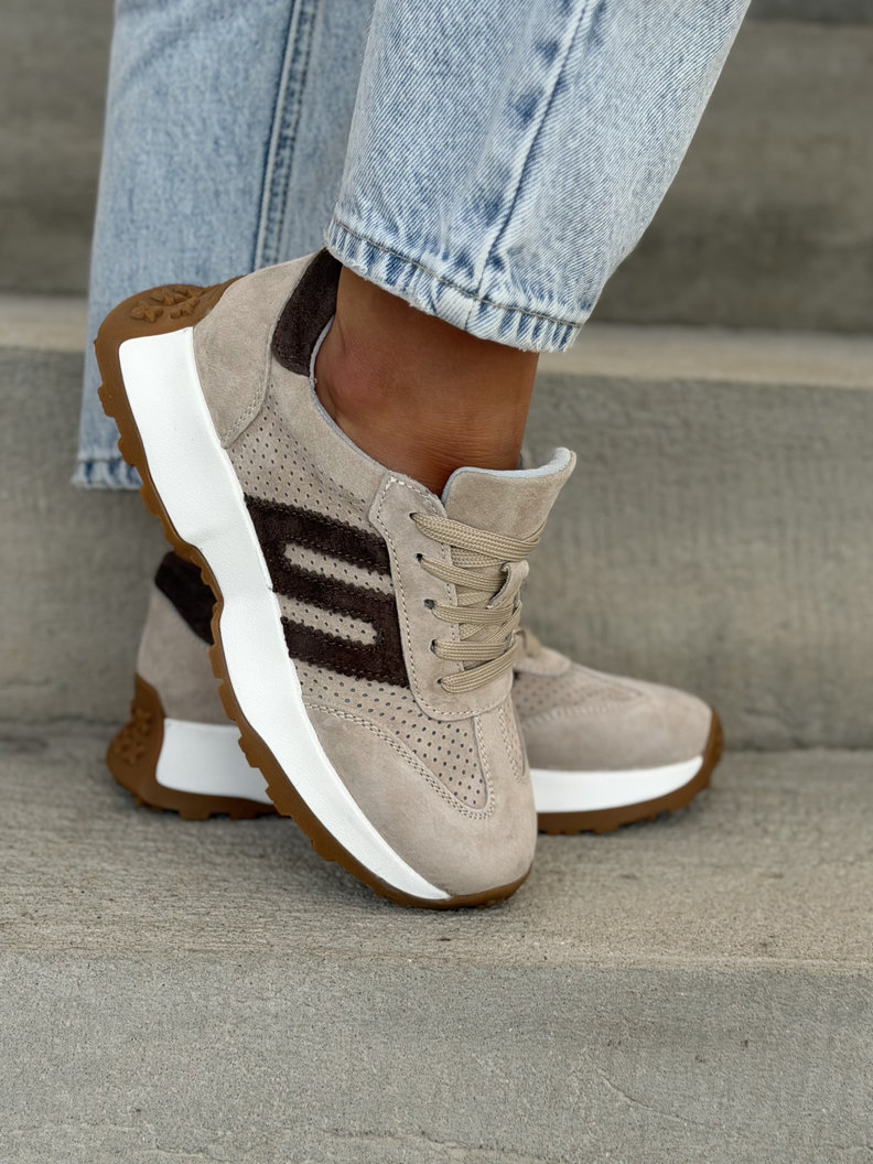 BEŻOWE SNEAKERSY ADRIENN skóra naturalna - obrazek 8