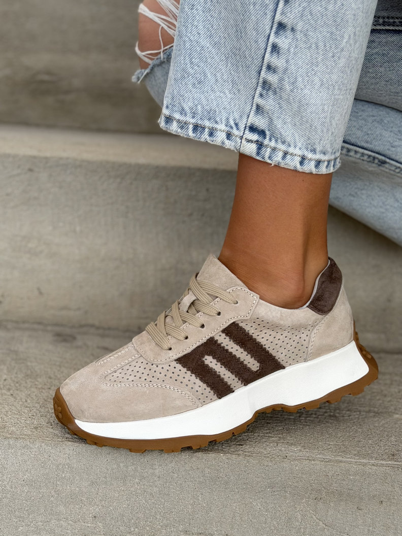 BEŻOWE SNEAKERSY ADRIENN skóra naturalna - obrazek 6