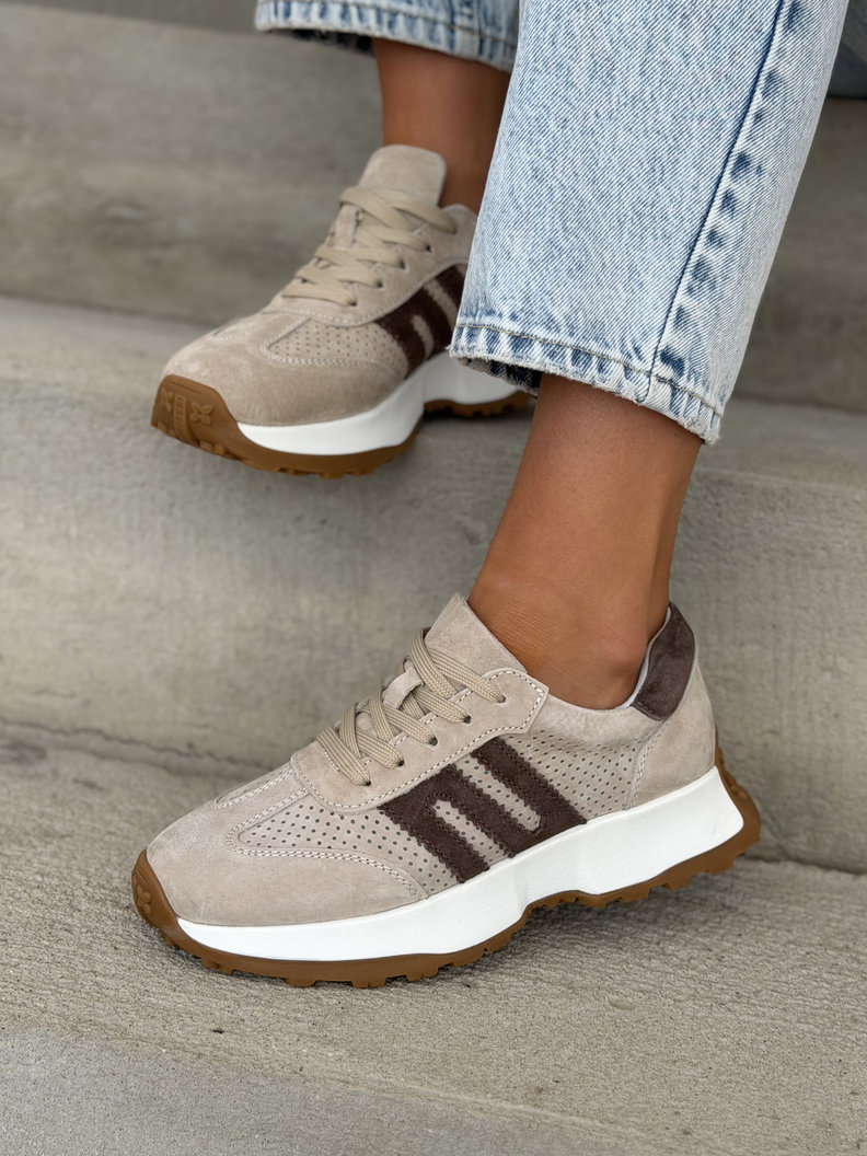BEŻOWE SNEAKERSY ADRIENN skóra naturalna - obrazek 7