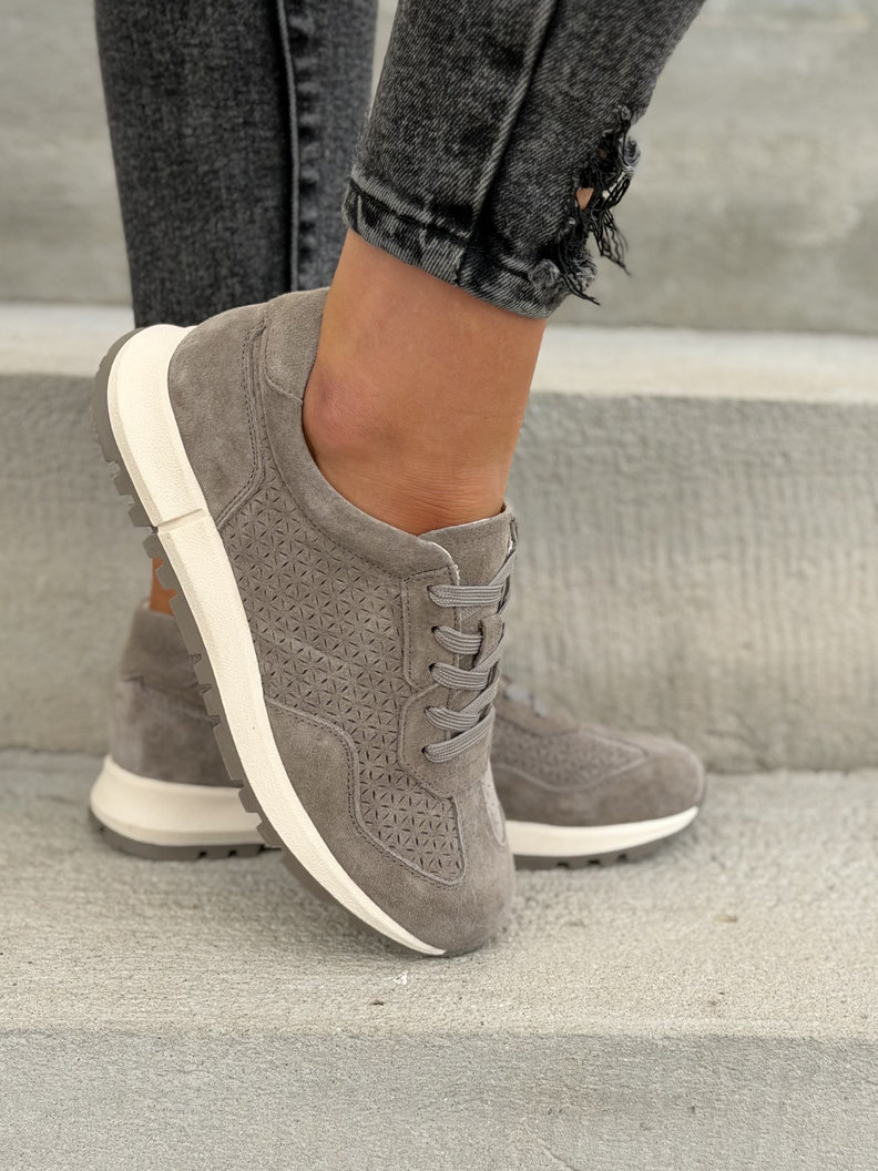 SPORTOWE BUTY DAMSKIE MIRES KHAKI skóra naturalna - obrazek 6