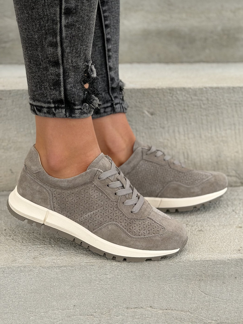 SPORTOWE BUTY DAMSKIE MIRES KHAKI skóra naturalna - obrazek 4