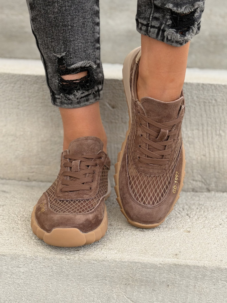 SPORTOWE BUTY DAMSKIE SOREVINA CAMEL z siatką skóra naturalna - obrazek 3