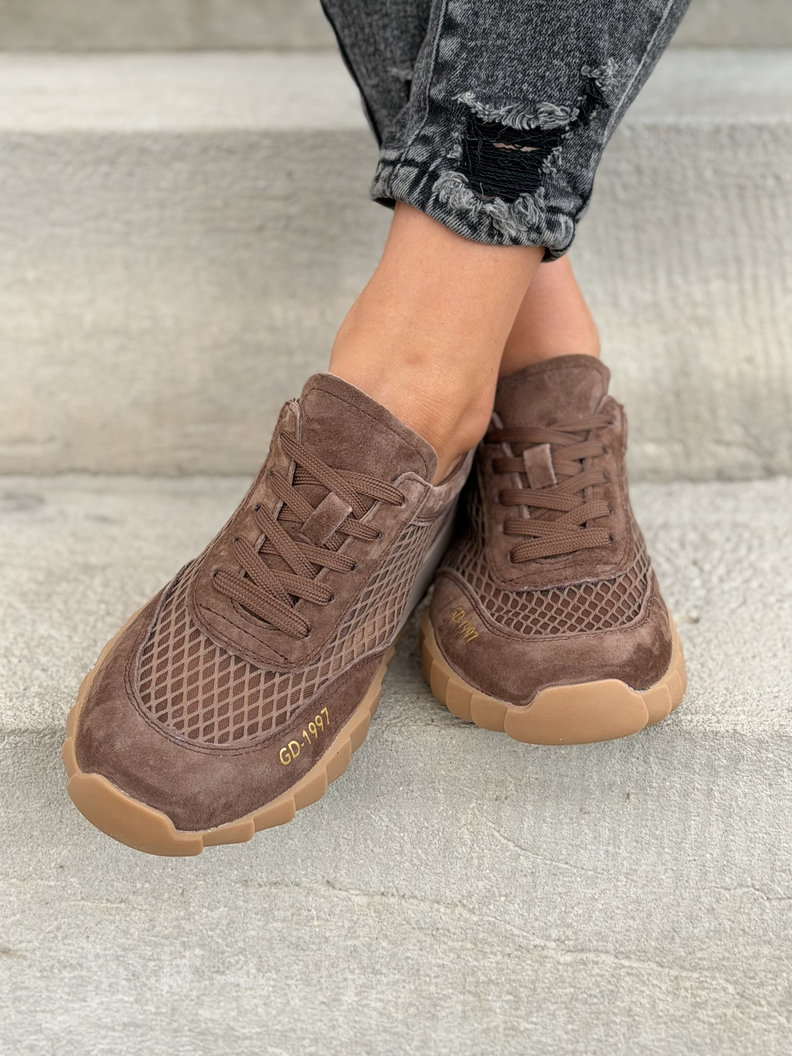 SPORTOWE BUTY DAMSKIE SOREVINA CAMEL z siatką skóra naturalna - obrazek 9