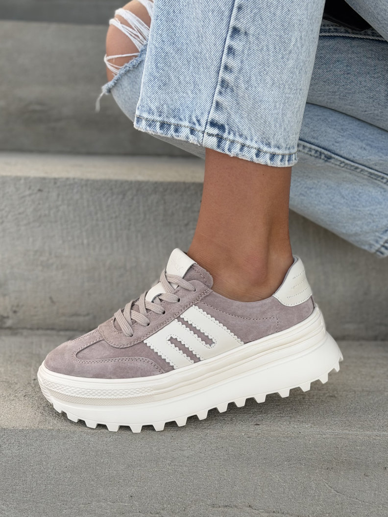 Sneakersy ADIOS BEIGE skóra naturalna