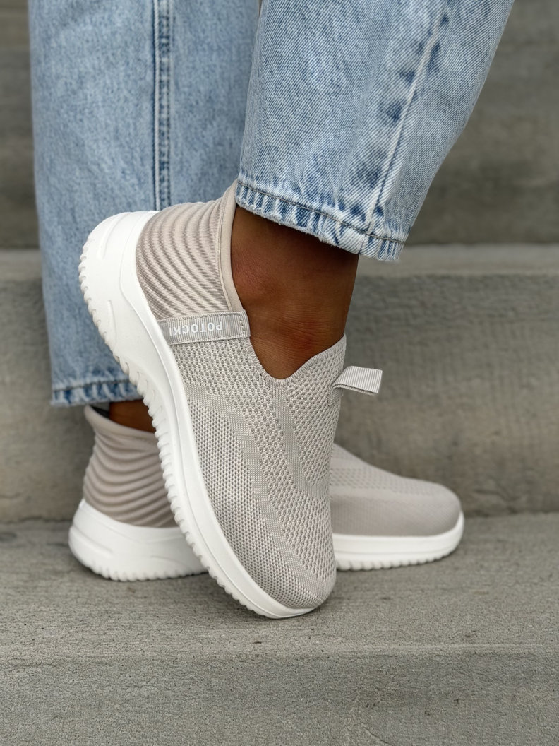Sneakersy FLEX COMFORT BEIGE lekkie jak piórko - obrazek 6