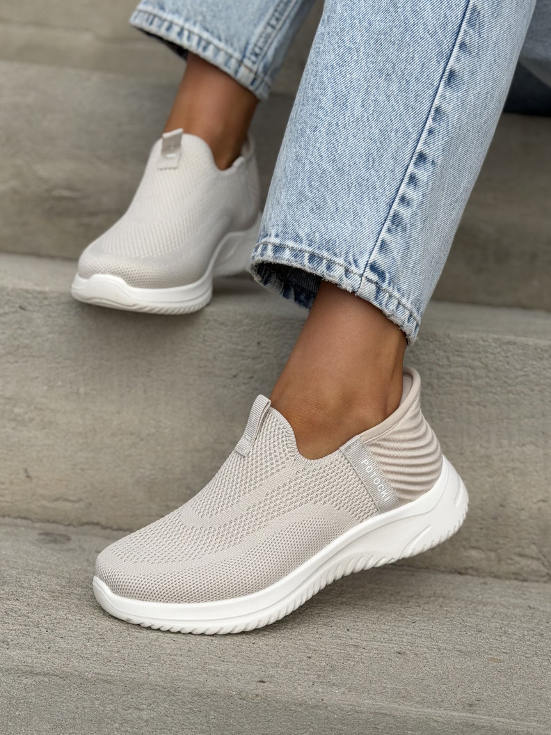 Sneakersy FLEX COMFORT BEIGE lekkie jak piórko - obrazek 4