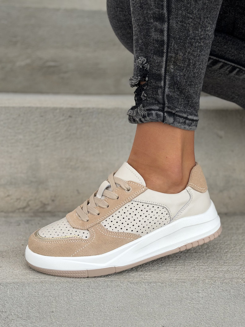 Sneakersy NOMAD ARLENA BEIGE skóra naturalna - obrazek 7