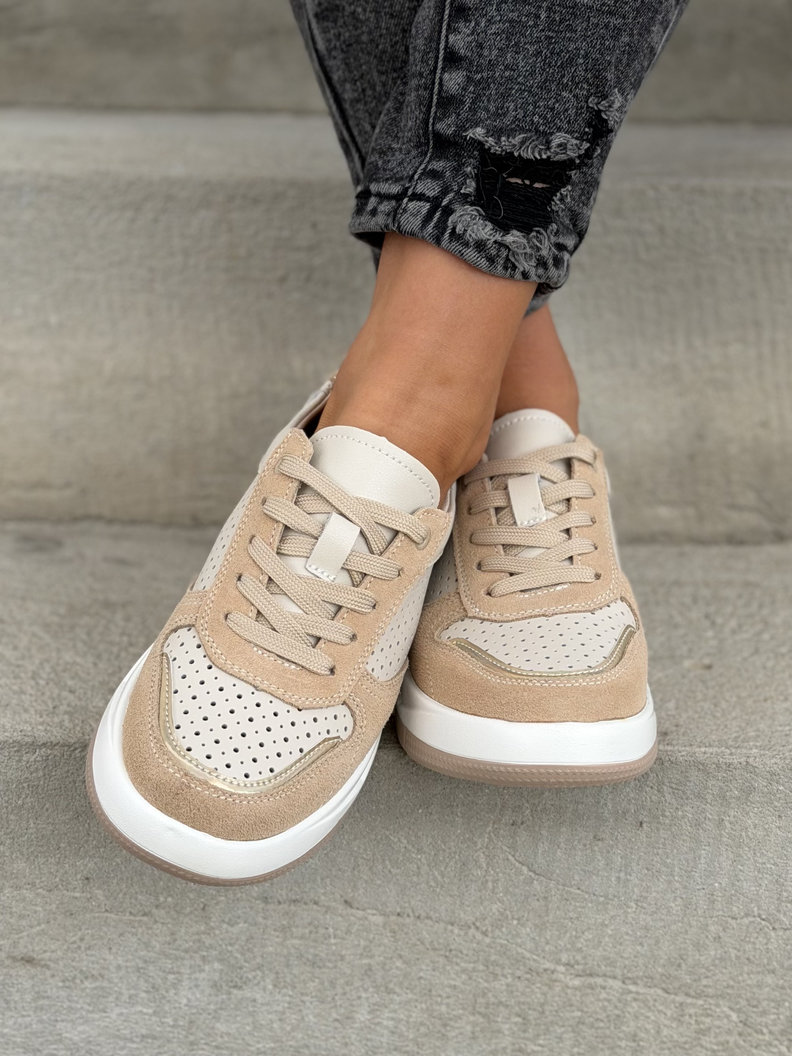 Sneakersy NOMAD ARLENA BEIGE skóra naturalna - obrazek 9