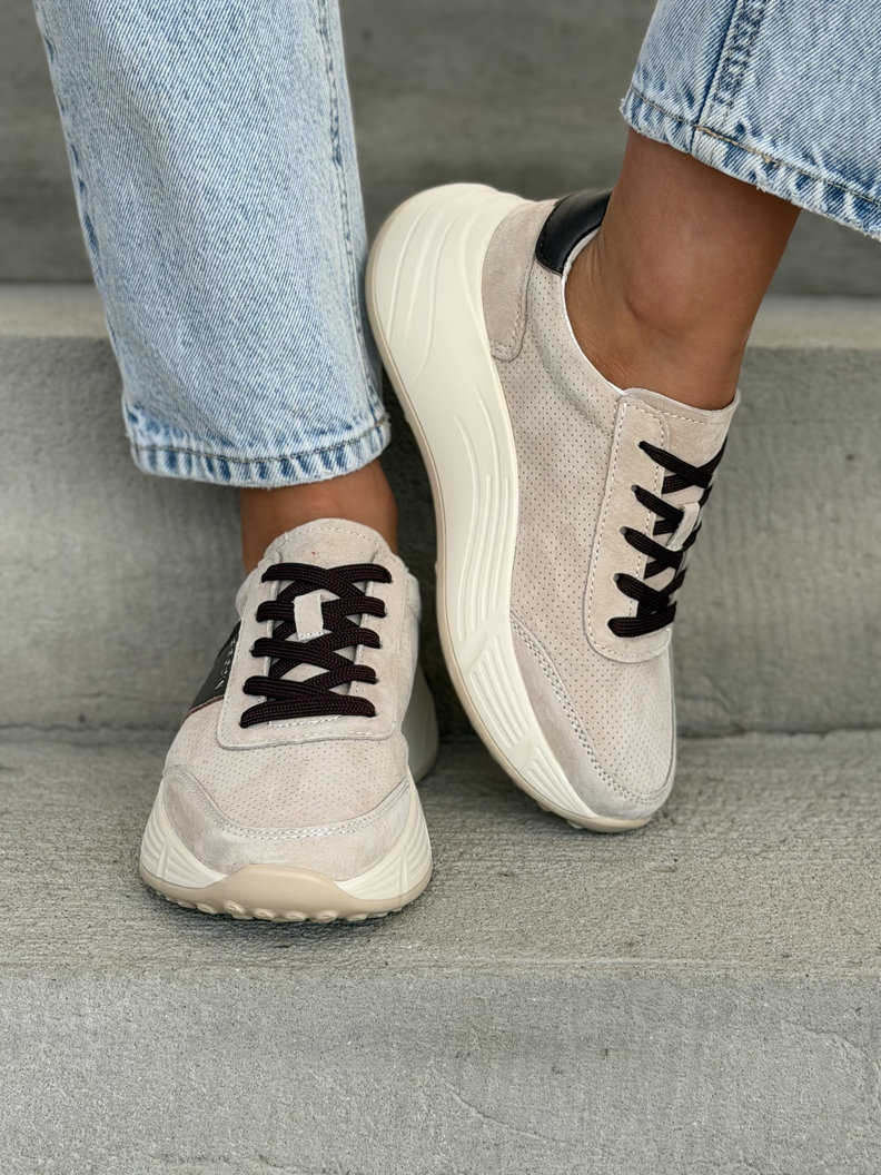 Beżowe sneakersy damskie SUANOS skóra naturalna - obrazek 4