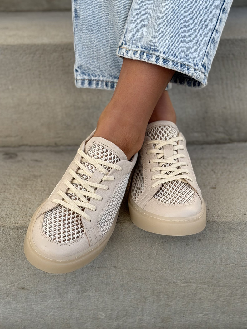 TRAMPKI KAZADII PRIMAVERA BEIGE z siatką skóra naturalna - obrazek 9