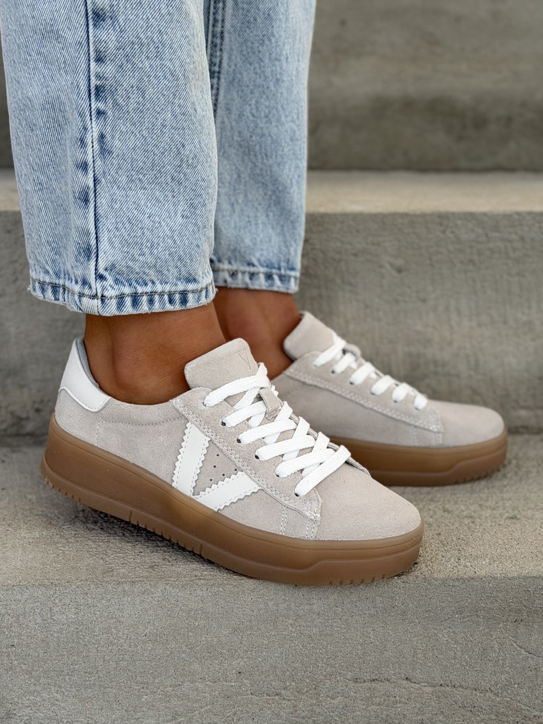Trampki AVENTURA BEIGE mega wygodne skóra naturalna