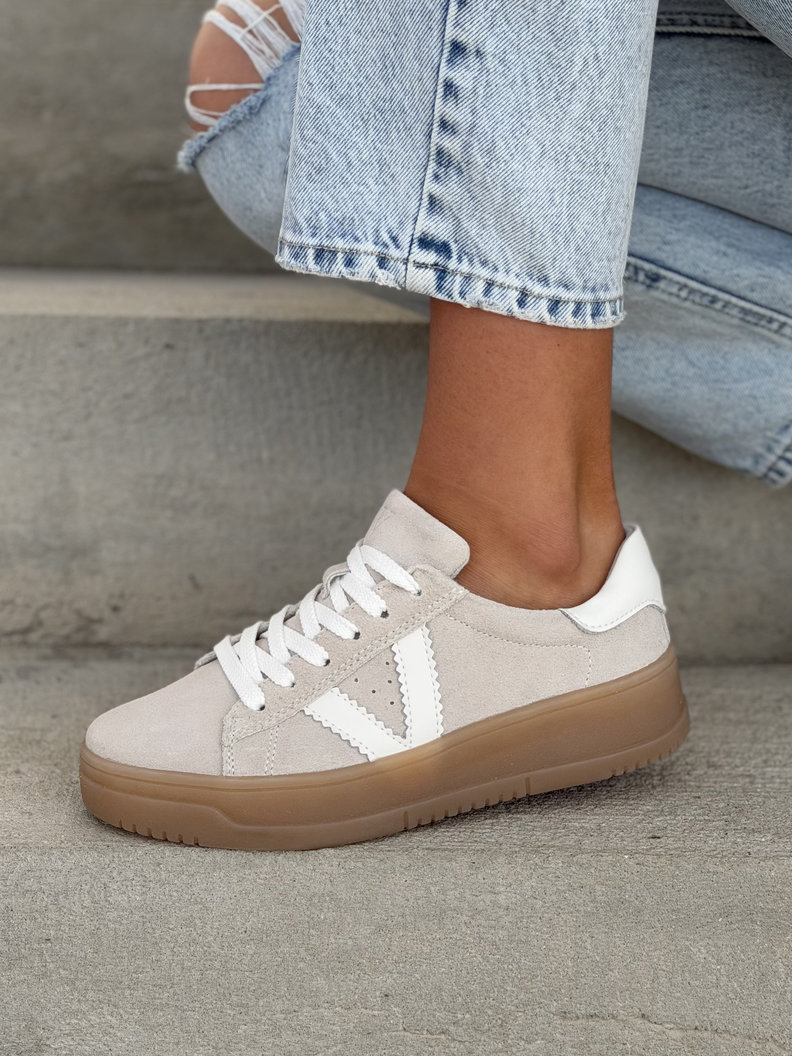 Trampki AVENTURA BEIGE mega wygodne skóra naturalna - obrazek 6