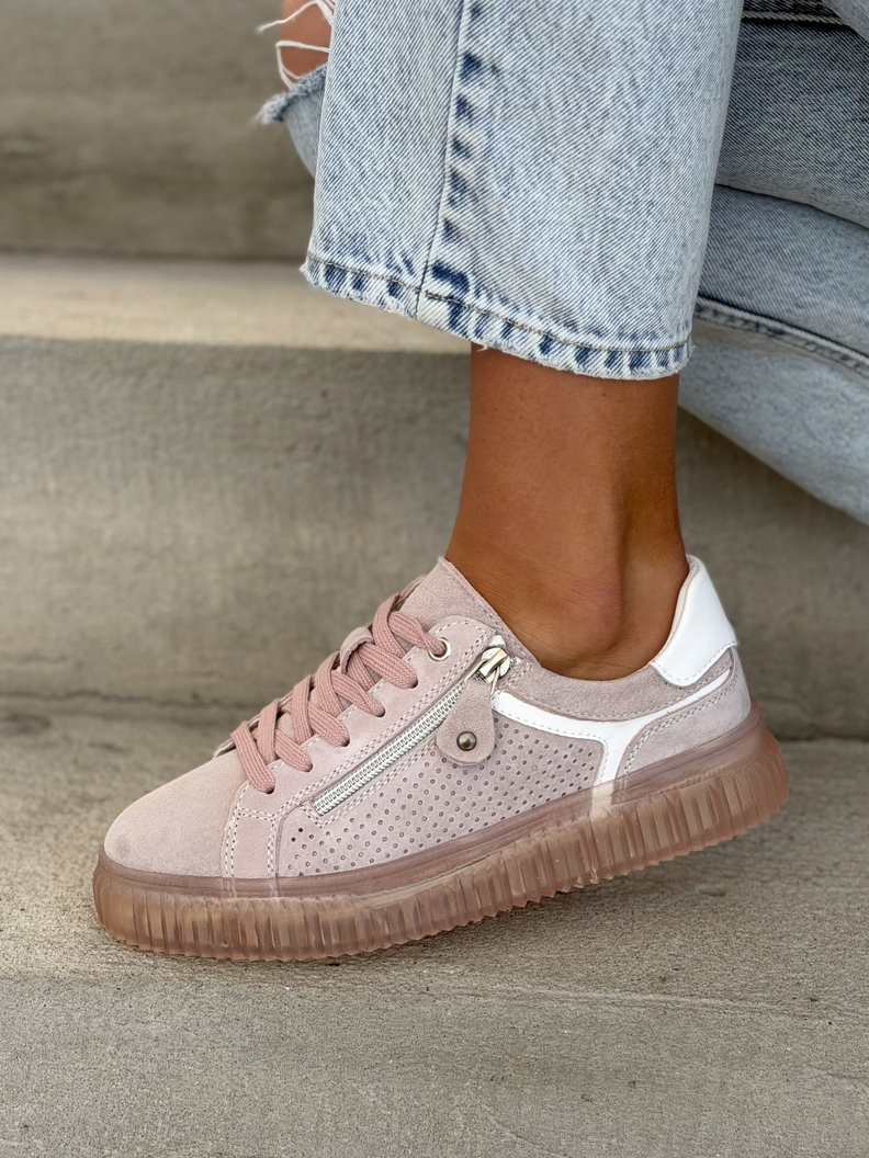 Trampki HOLLI PINK skóra naturalna