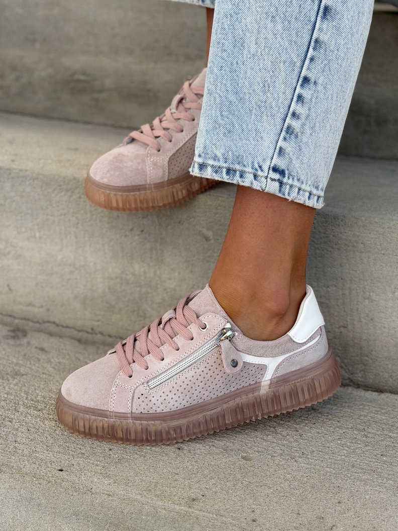 Trampki HOLLI PINK skóra naturalna - obrazek 3